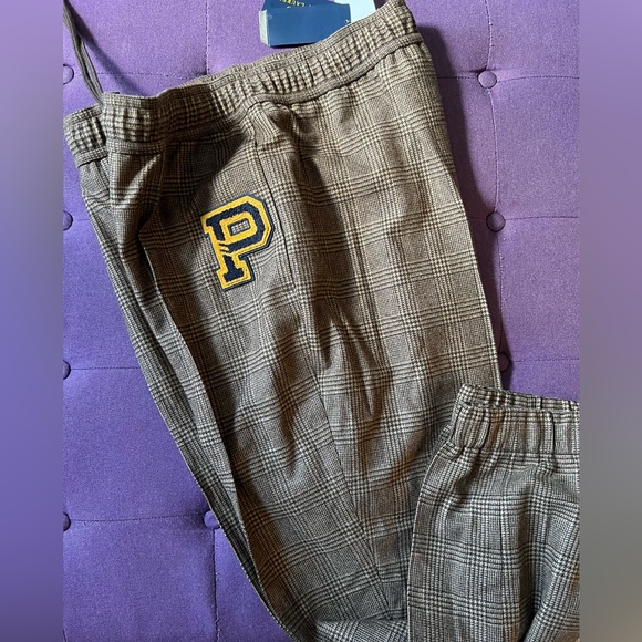Dressy plaid jogging pants